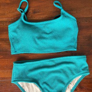 Women's Mid-Rise Medium Coverage Bikini Bottom & Square Neck Bikini Top